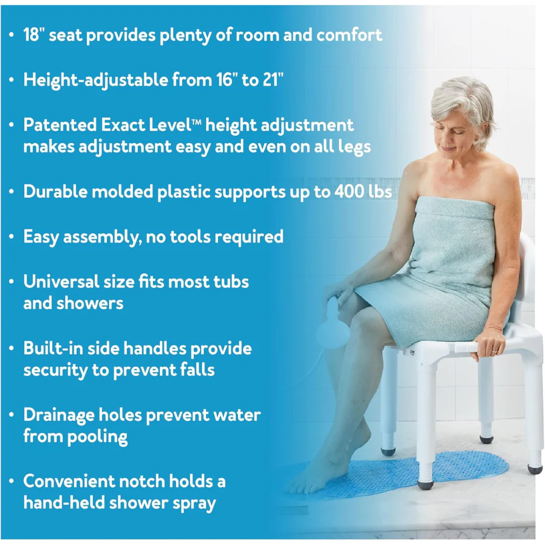 Carex Bariatric Bath Seat And Shower Chair with Backrest - Image 9