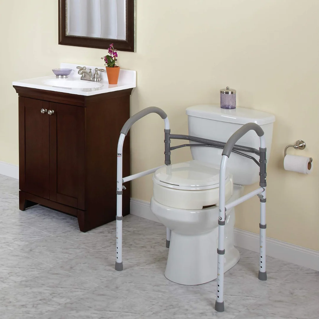 Carex Bathroom Safety Rail - Universal Standing Aid - Fits Over Toilet - Image 6