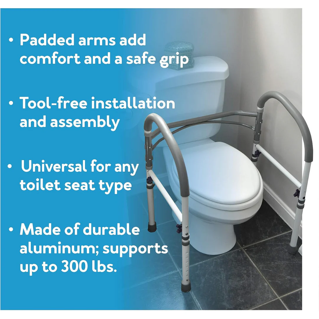 Carex Bathroom Safety Rail - Universal Standing Aid - Fits Over Toilet - Image 7