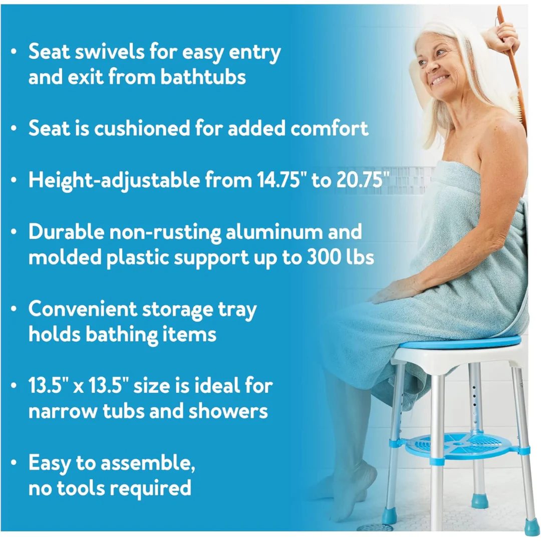 Carex EZ Shower Swivel Stool - Image 4