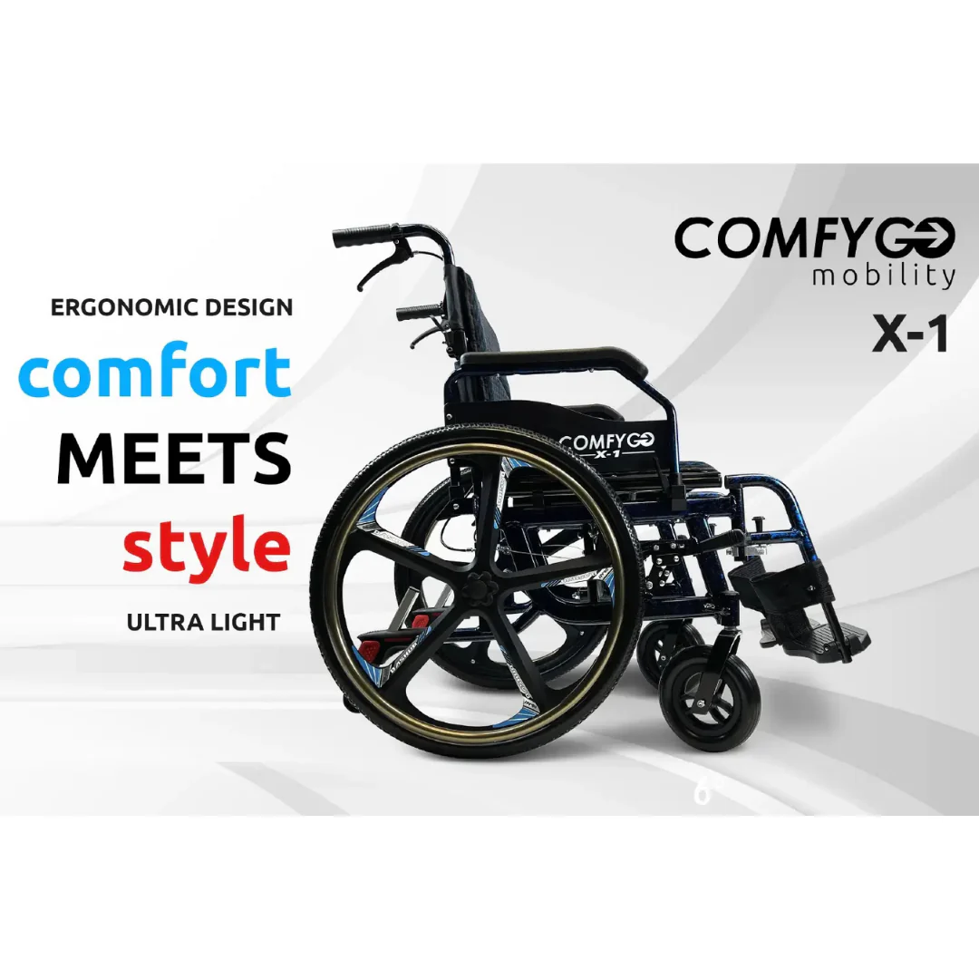 ComfyGo X-1 Lightweight Manual Wheelchair with Quick-Detach Wheels - Image 3