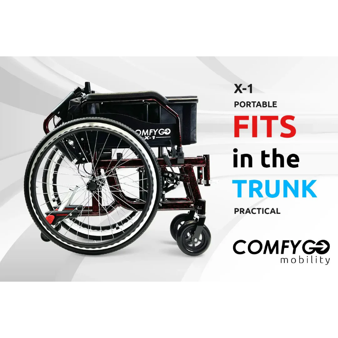 ComfyGo X-1 Lightweight Manual Wheelchair with Quick-Detach Wheels - Image 4