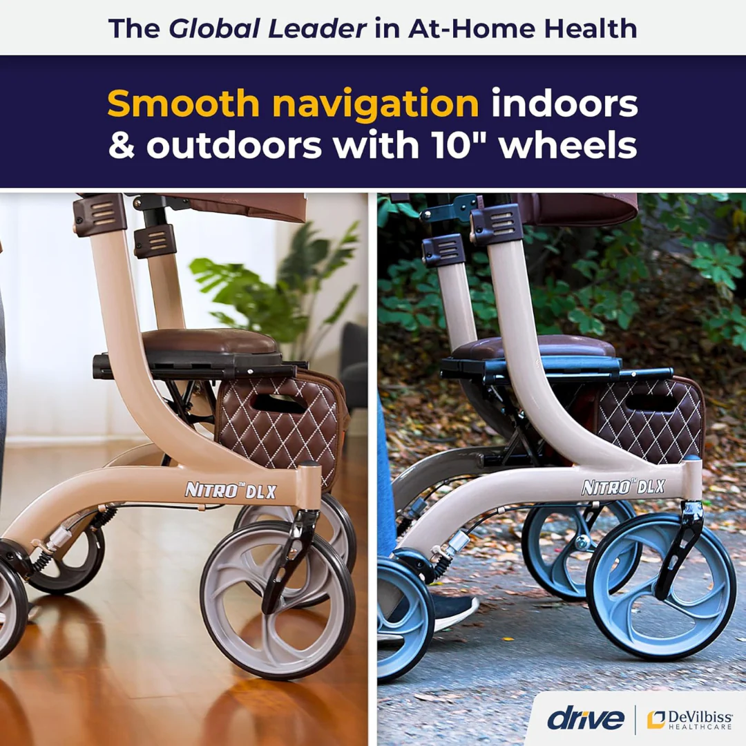 Drive Nitro® DLX Rollator - Foldable Deluxe Rolling Walker - Image 13