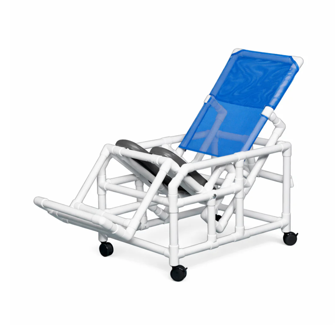 IPU Easy-Tilt PVC Reclining Rolling Shower Chair - Image 3