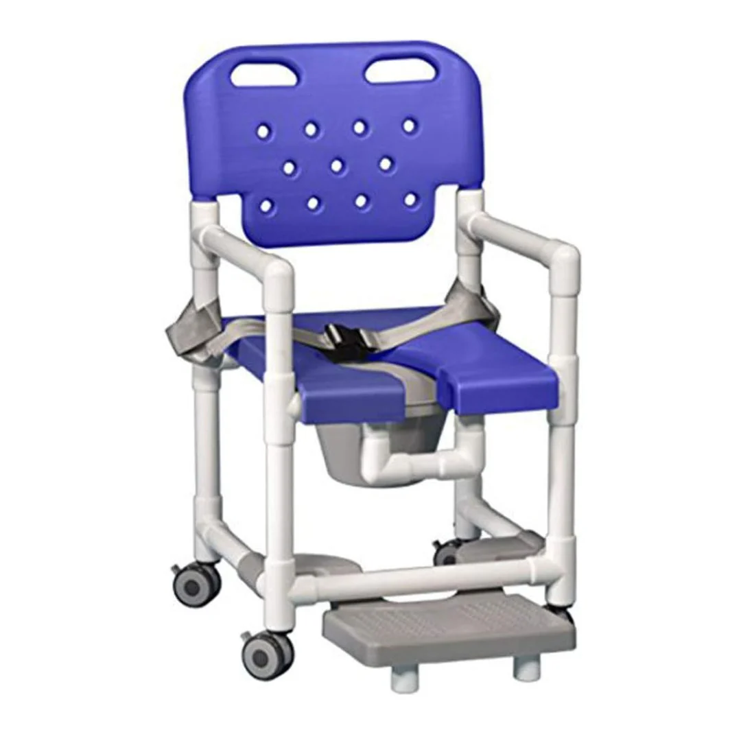 IPU Elite PVC Rolling Shower Chair Commode w/ Footrests - Image 3