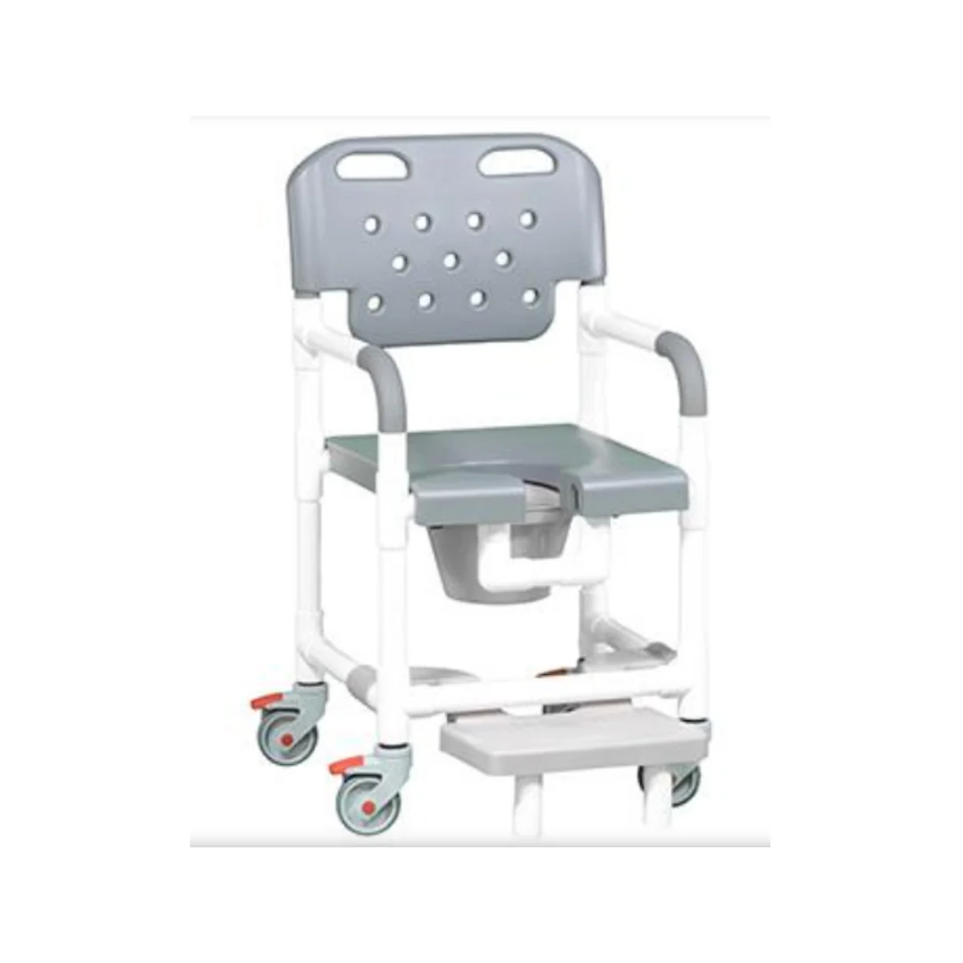 IPU Platinum PVC Rolling Shower Chair Commode w/ Footrests - Image 3