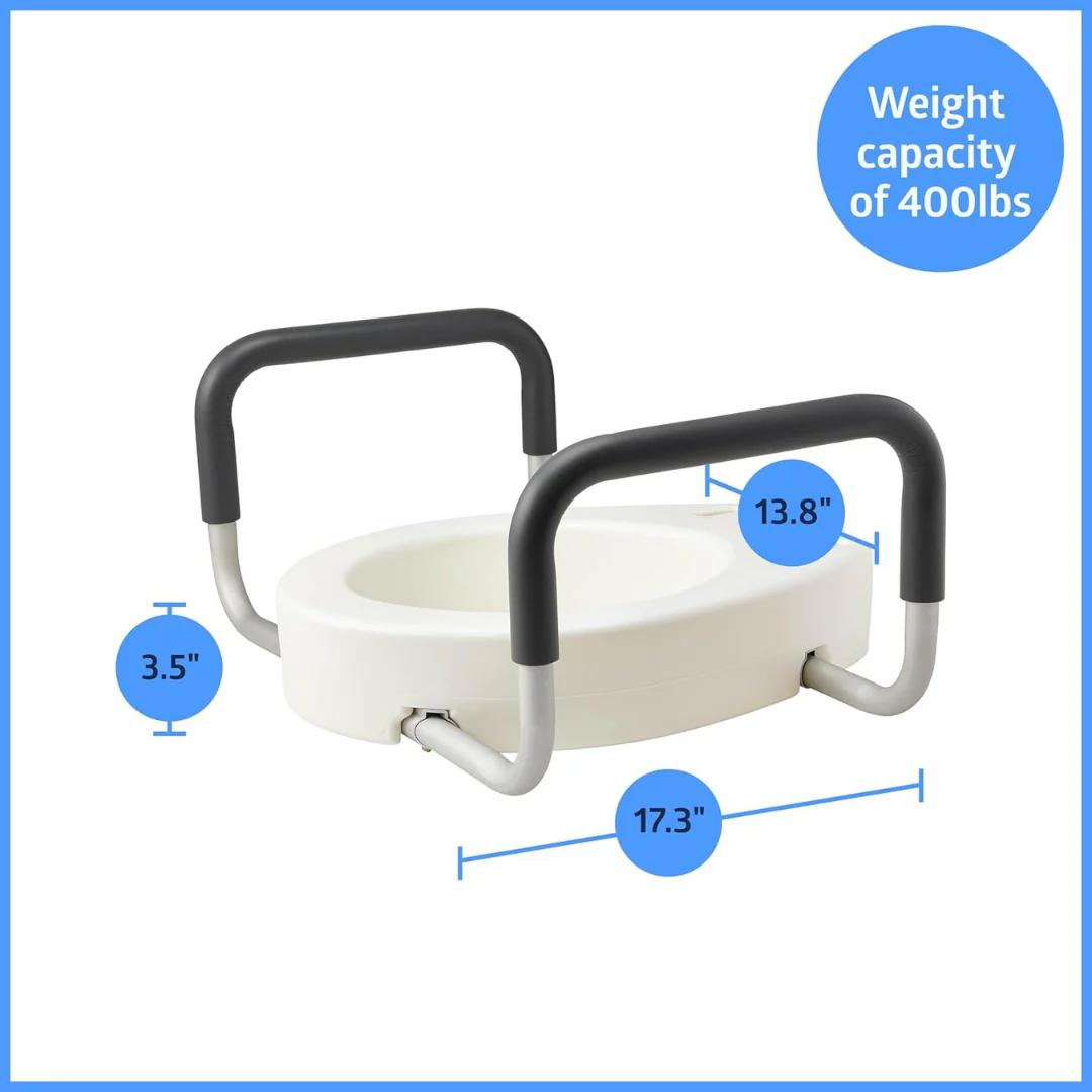 Medline 3.5" Bariatric Toilet Seat Riser with Arms - Image 8