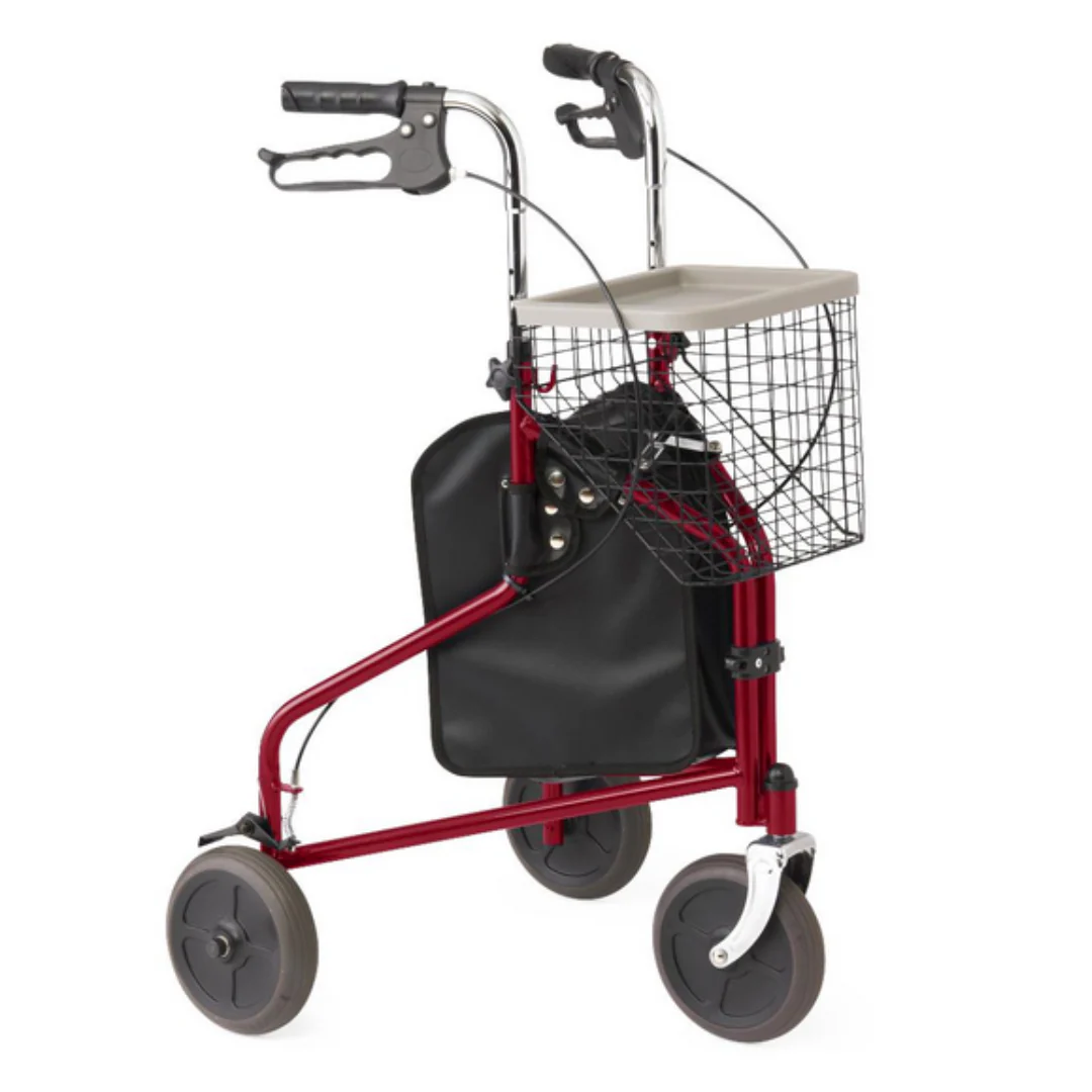 Medline 3-Wheel Steel Rollators - Lightweight and Folding - Image 3