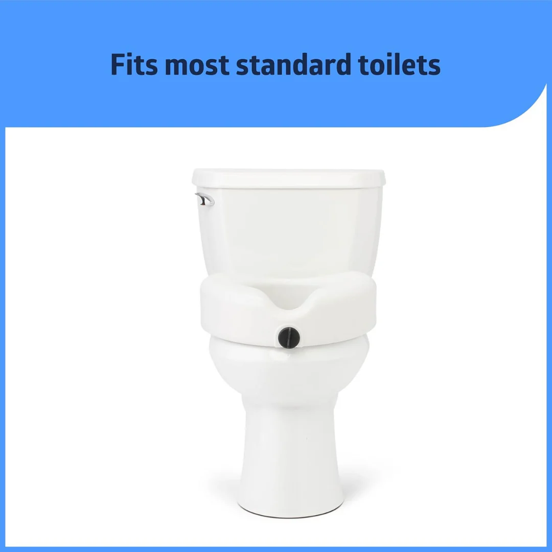 Medline 5" Raised Easy Locking Toilet Seat with Microban Treatment - Image 6