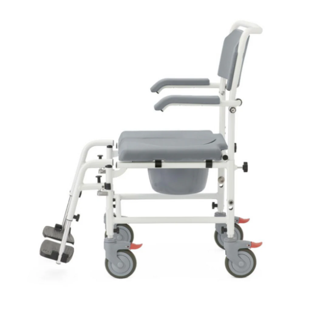 Medline Aluminum Padded Shower Chair Commode - Open Box - Image 4