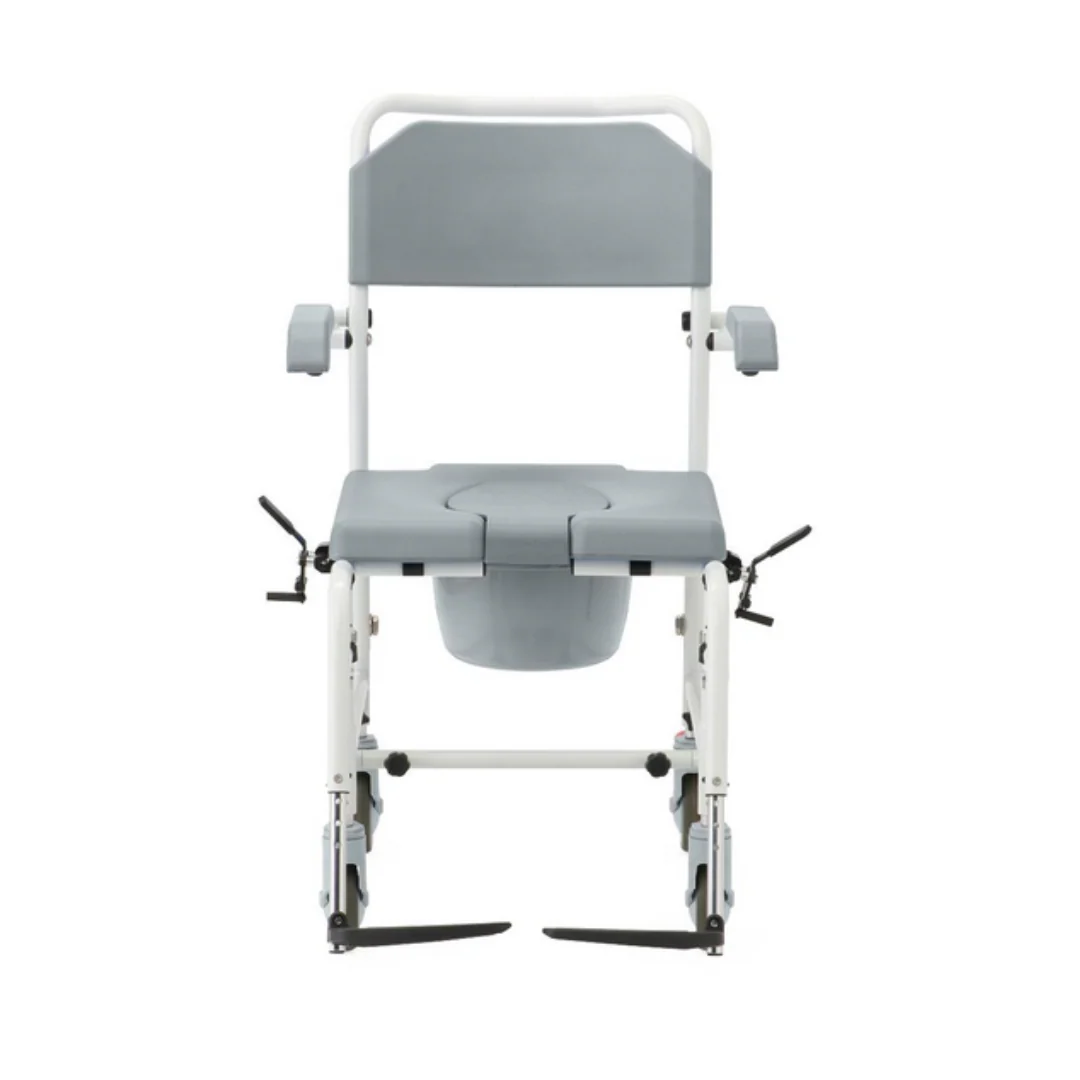 Medline Aluminum Padded Shower Chair Commode - Open Box - Image 6