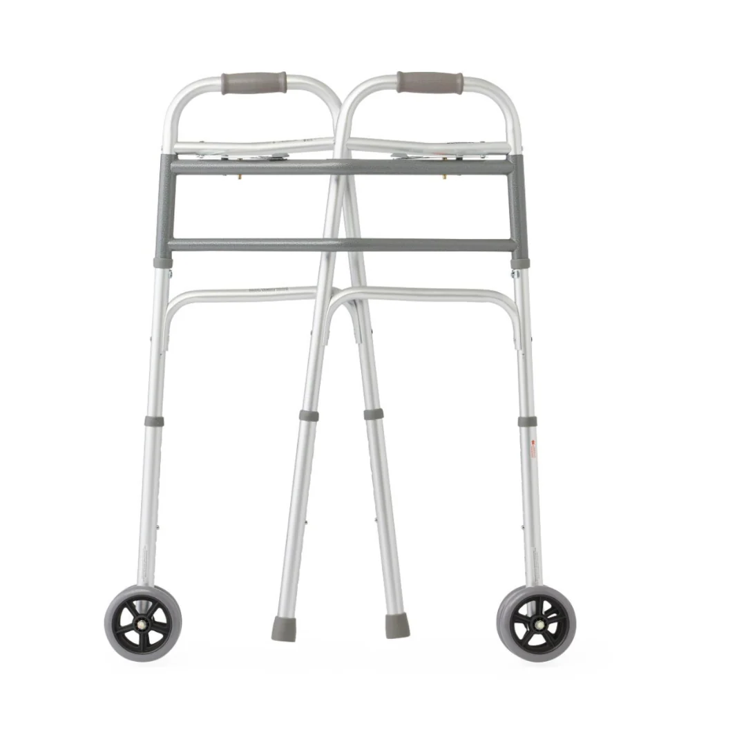 Medline Bariatric Folding Walker with XL Wheels - Image 4