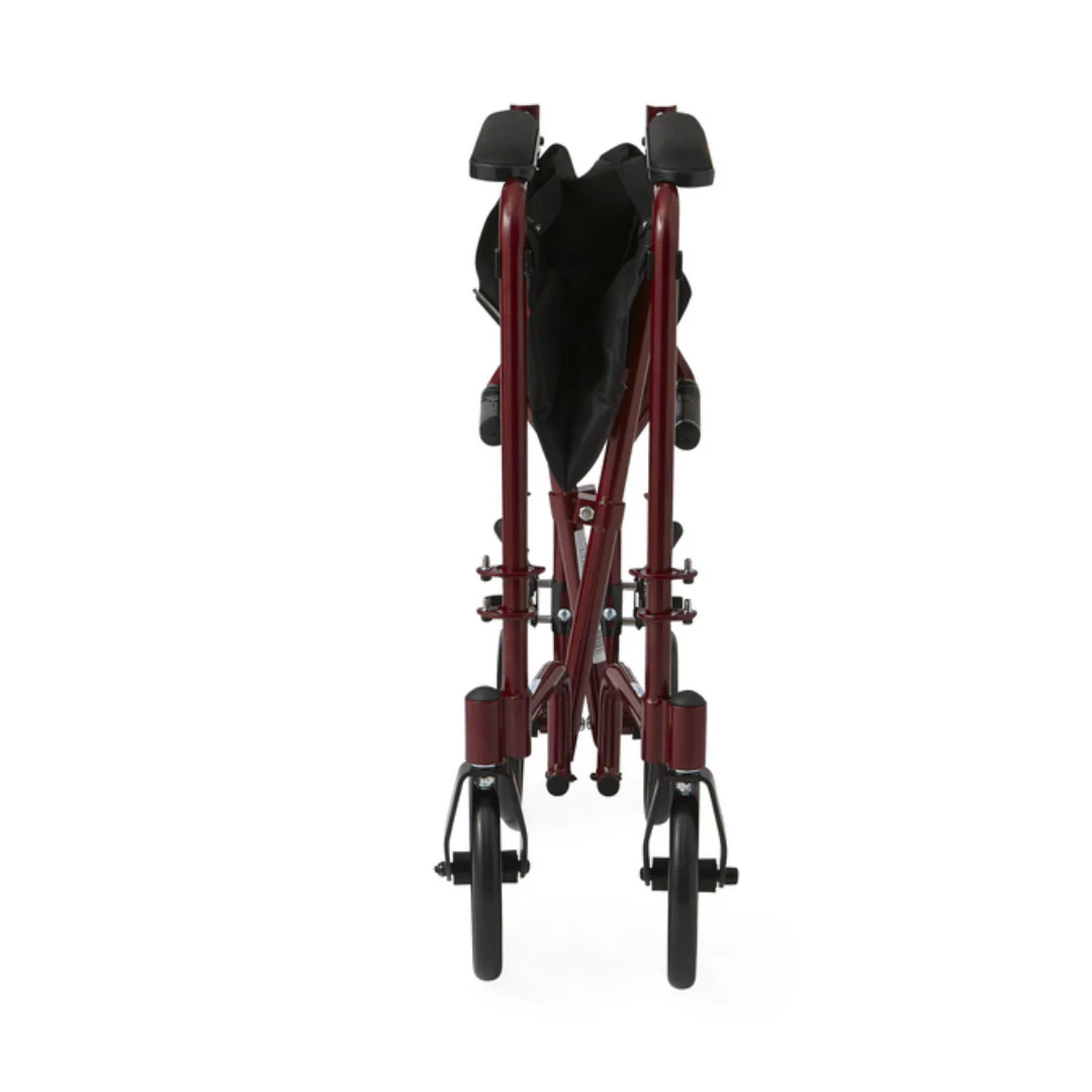Medline Basic Aluminum Transport Chair with Fixed Full-Length Armrests - Image 9