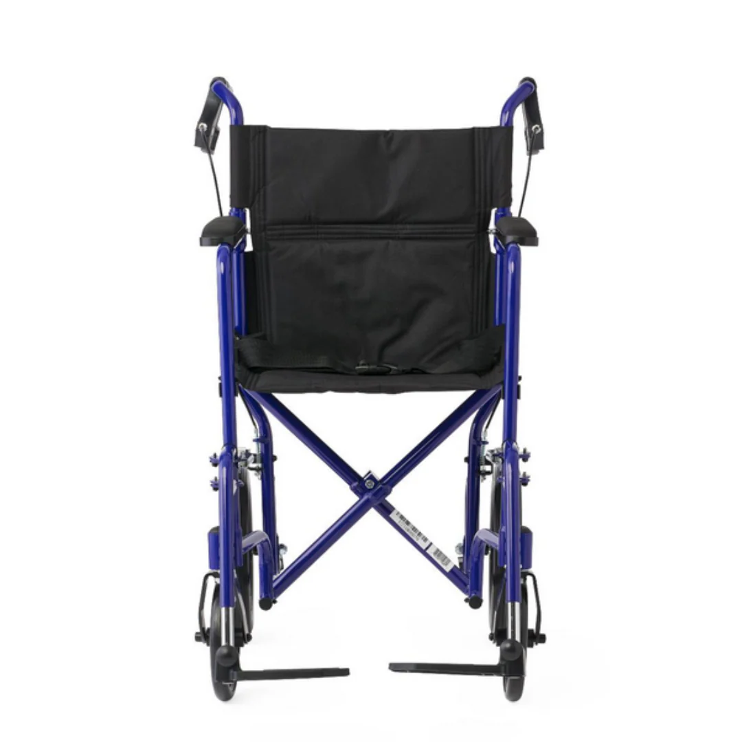 Medline Lightweight Aluminum Transport Chair with 12" Wheels - Image 3