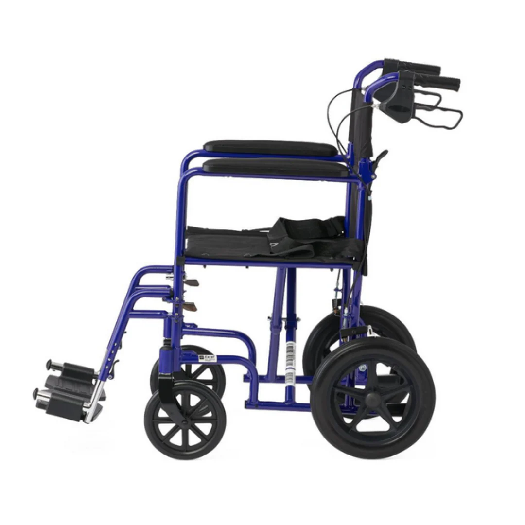 Medline Lightweight Aluminum Transport Chair with 12" Wheels - Image 6
