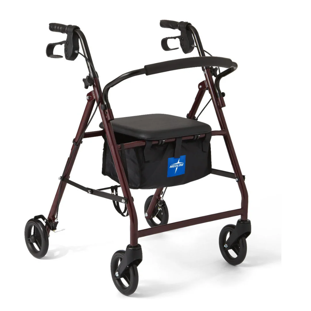 Medline Basic Lightweight Steel Folding Rollator - Open Box - Image 11
