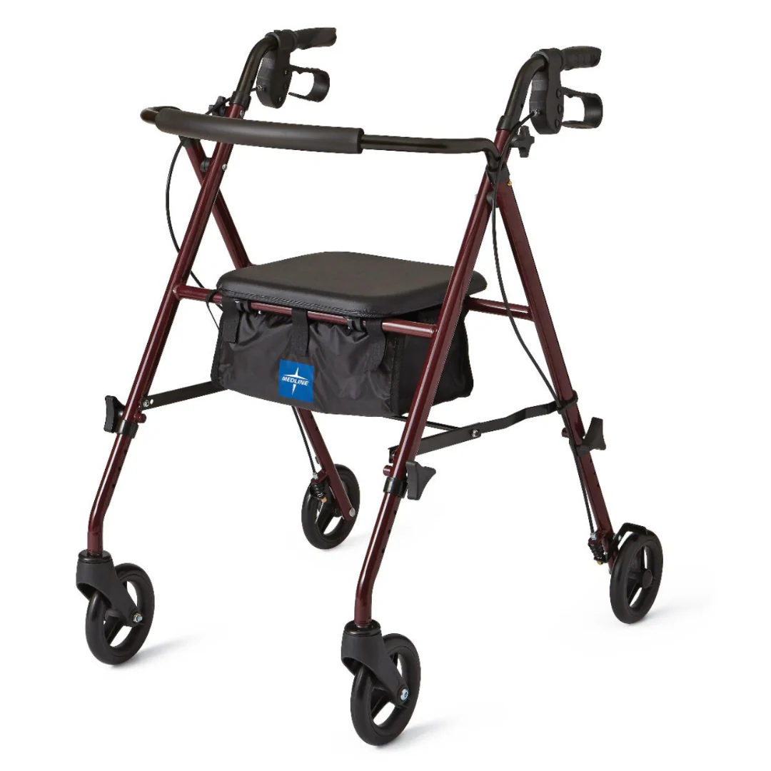 Medline Basic Lightweight Steel Folding Rollator - Open Box - Image 16