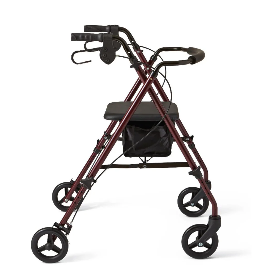 Medline Basic Lightweight Steel Folding Rollator - Open Box - Image 17
