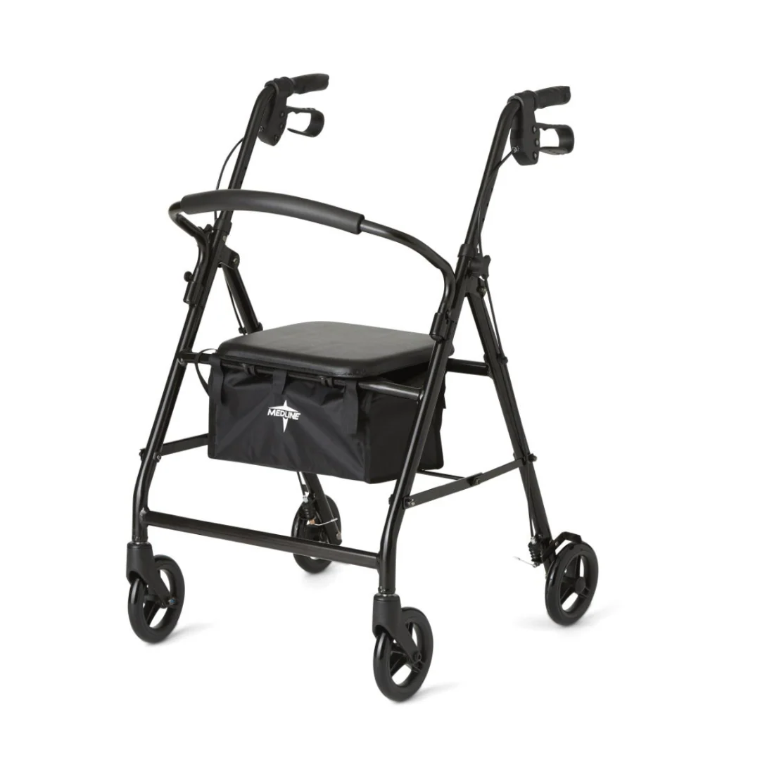 Medline Basic Lightweight Steel Folding Rollator - Open Box - Image 18