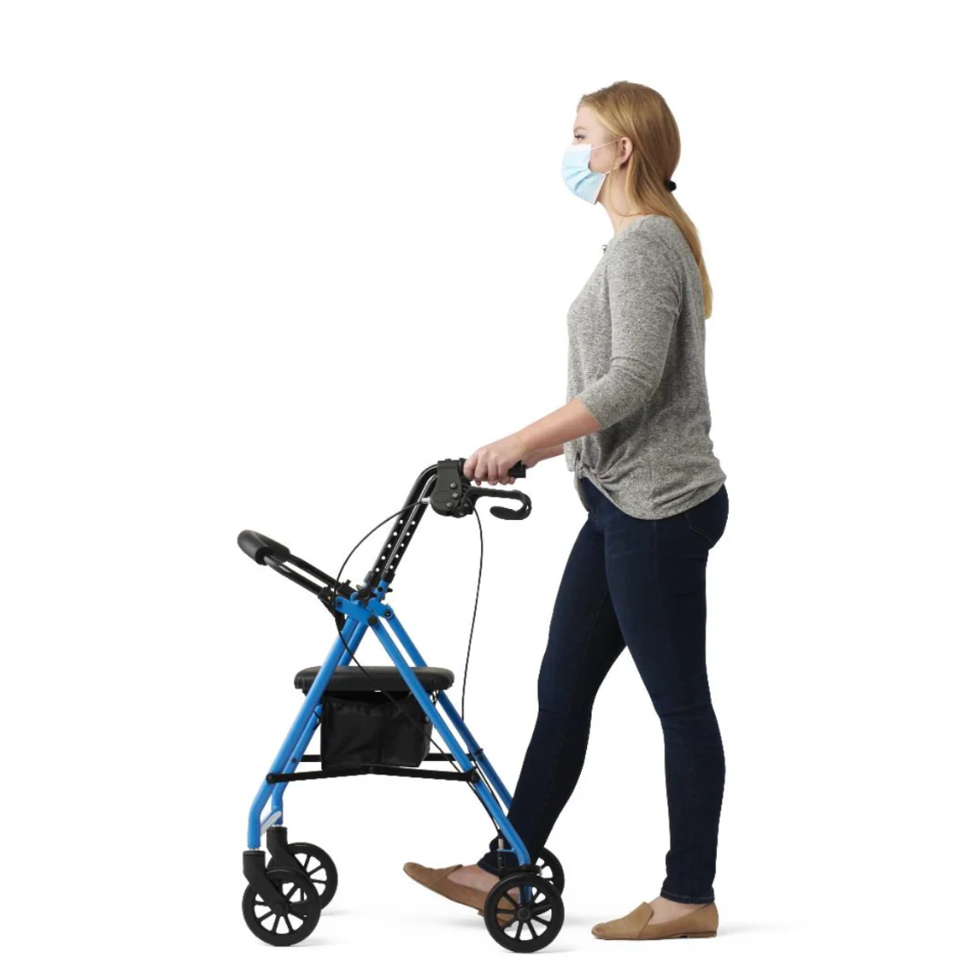 Medline Basic Lightweight Steel Folding Rollator - Open Box - Image 24