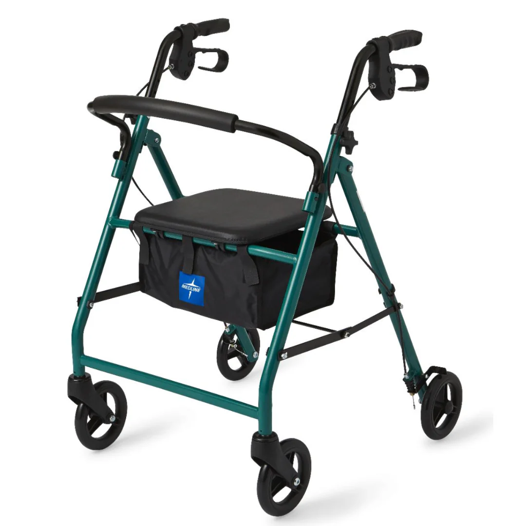 Medline Basic Lightweight Steel Folding Rollator - Open Box - Image 6