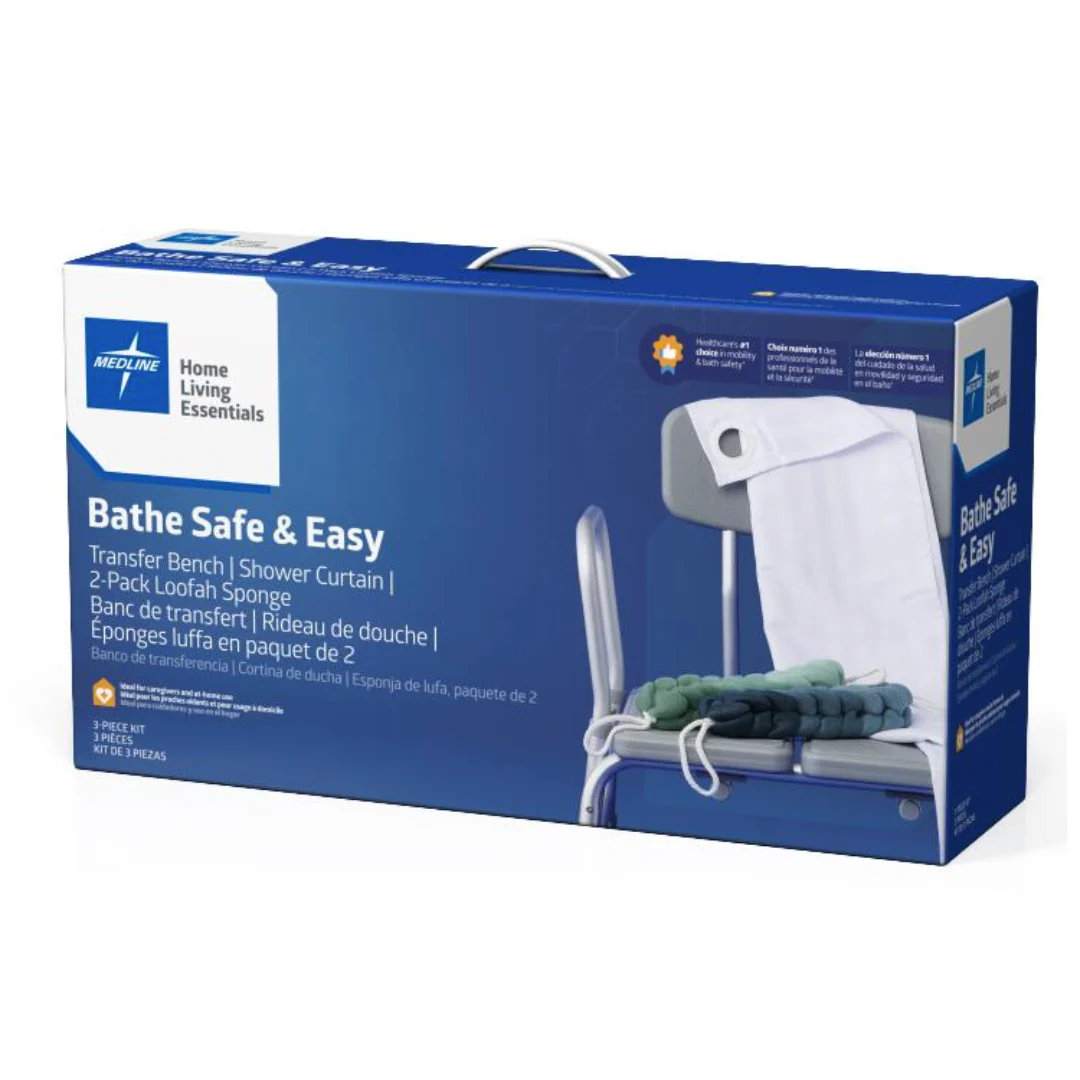 Medline Bathe Safe and Easy Kit for Caregivers with Shower Transfer Bench - Image 2