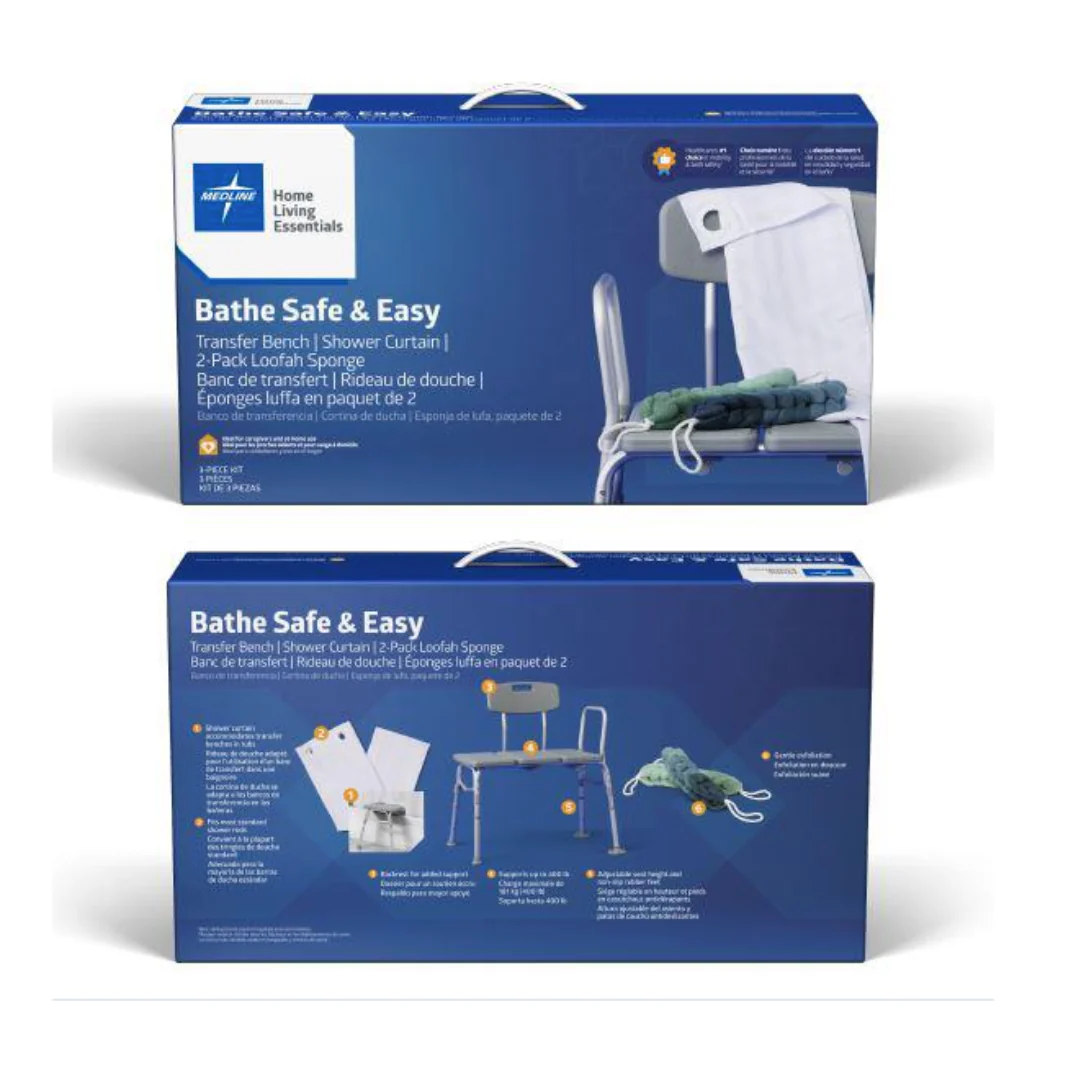 Medline Bathe Safe and Easy Kit for Caregivers with Shower Transfer Bench - Image 7