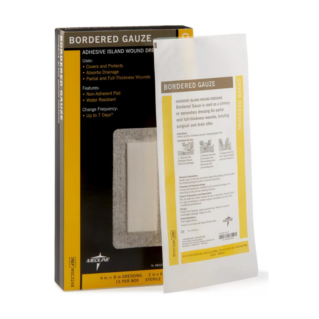 Medline Bordered Gauze Adhesive Island Wound Dressings - Image 25