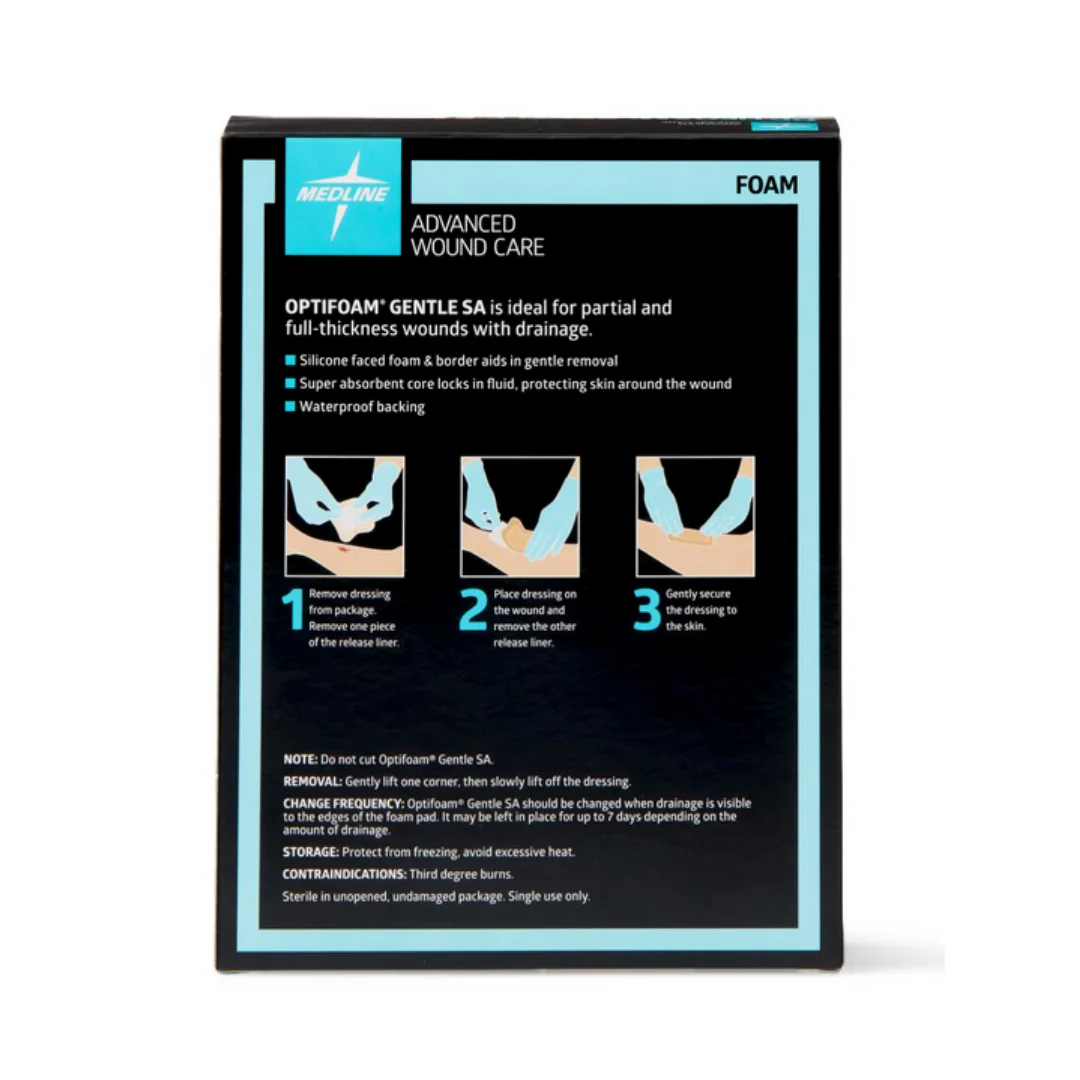Medline Optifoam Gentle SA Silicone-Faced Foam Wound Dressings - Image 7