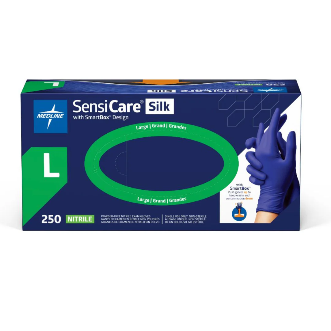 Medline SensiCare Silk Nitrile Exam Gloves with SmartBoX Design - Image 6