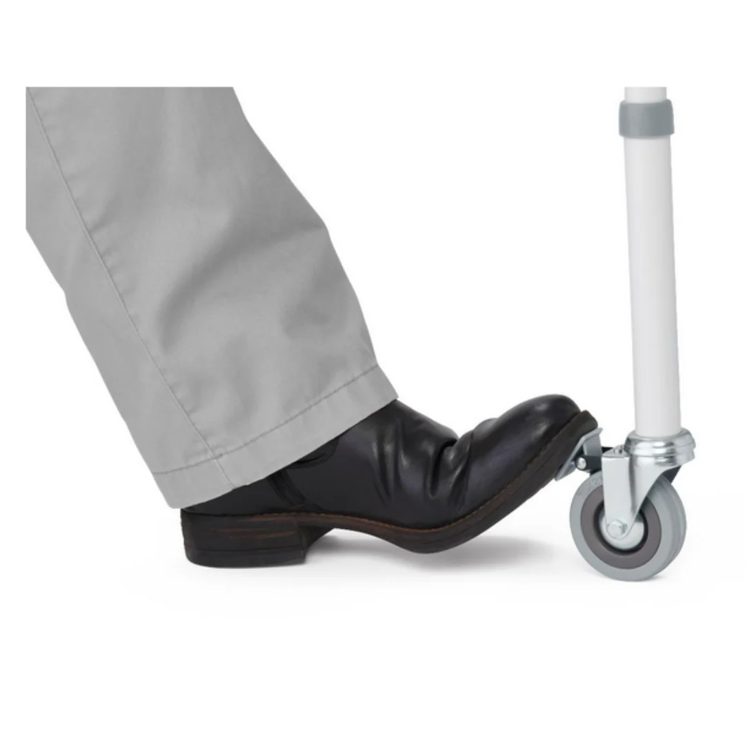 Medline Steel Drop-Arm Bedside Commode with Wheels - Image 3
