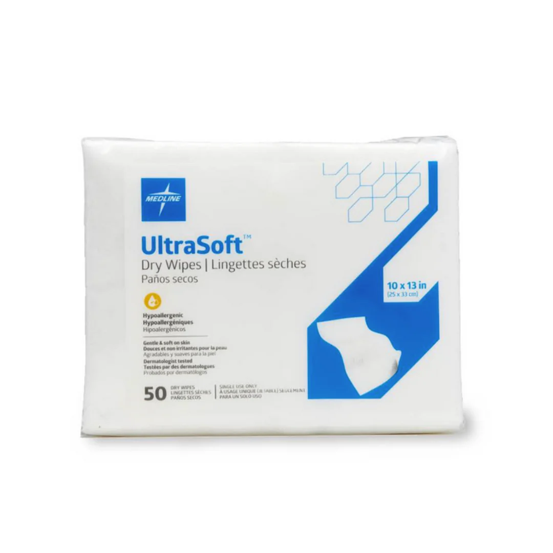 Medline Ultrasoft Disposable Dry Cleansing Cloths