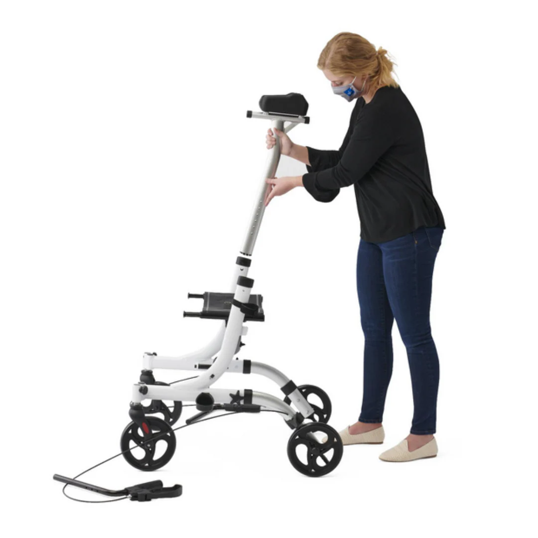 Medline Upright Aluminum Rollator - Standing Upright Rolling Walker - Image 2