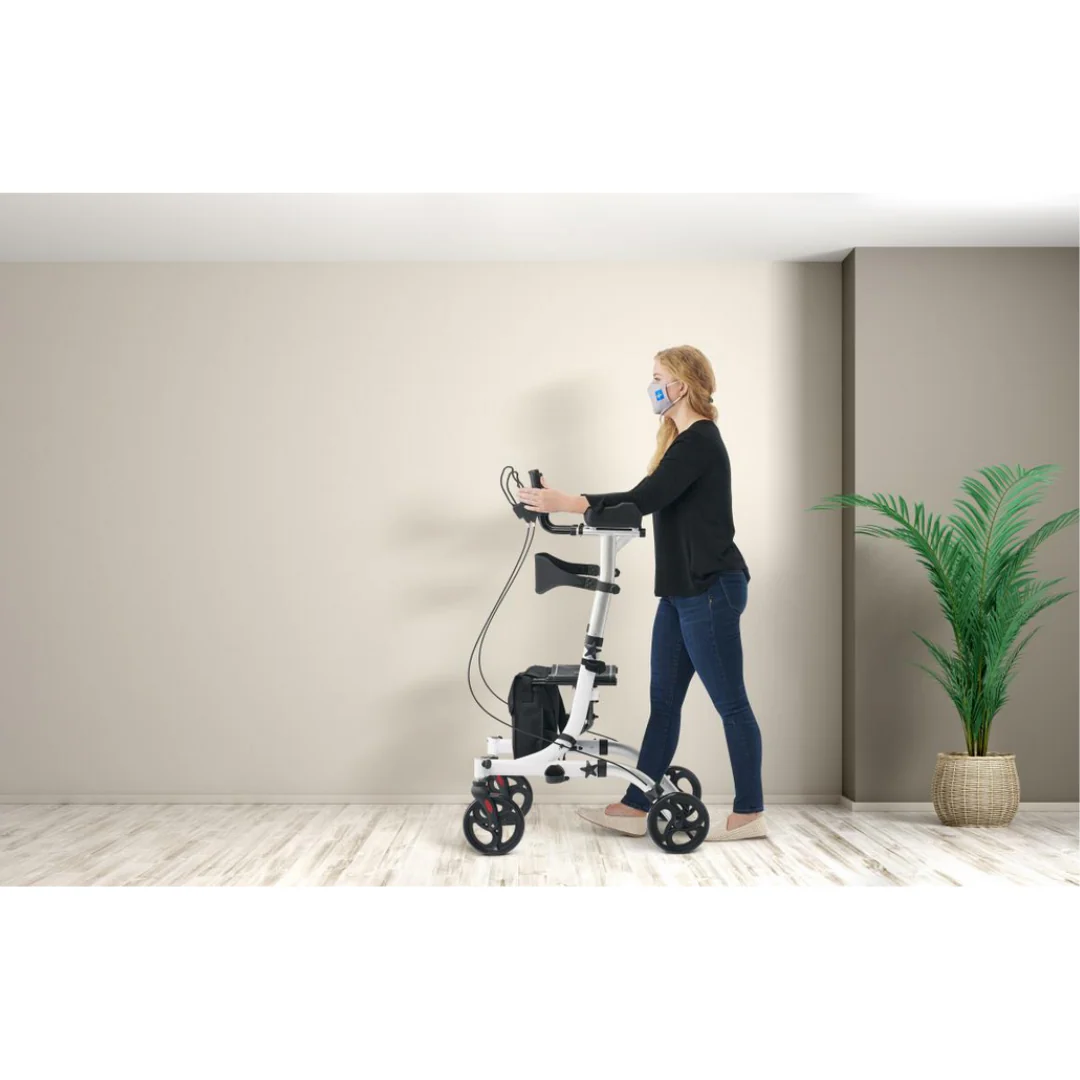 Medline Upright Aluminum Rollator - Standing Upright Rolling Walker - Image 3