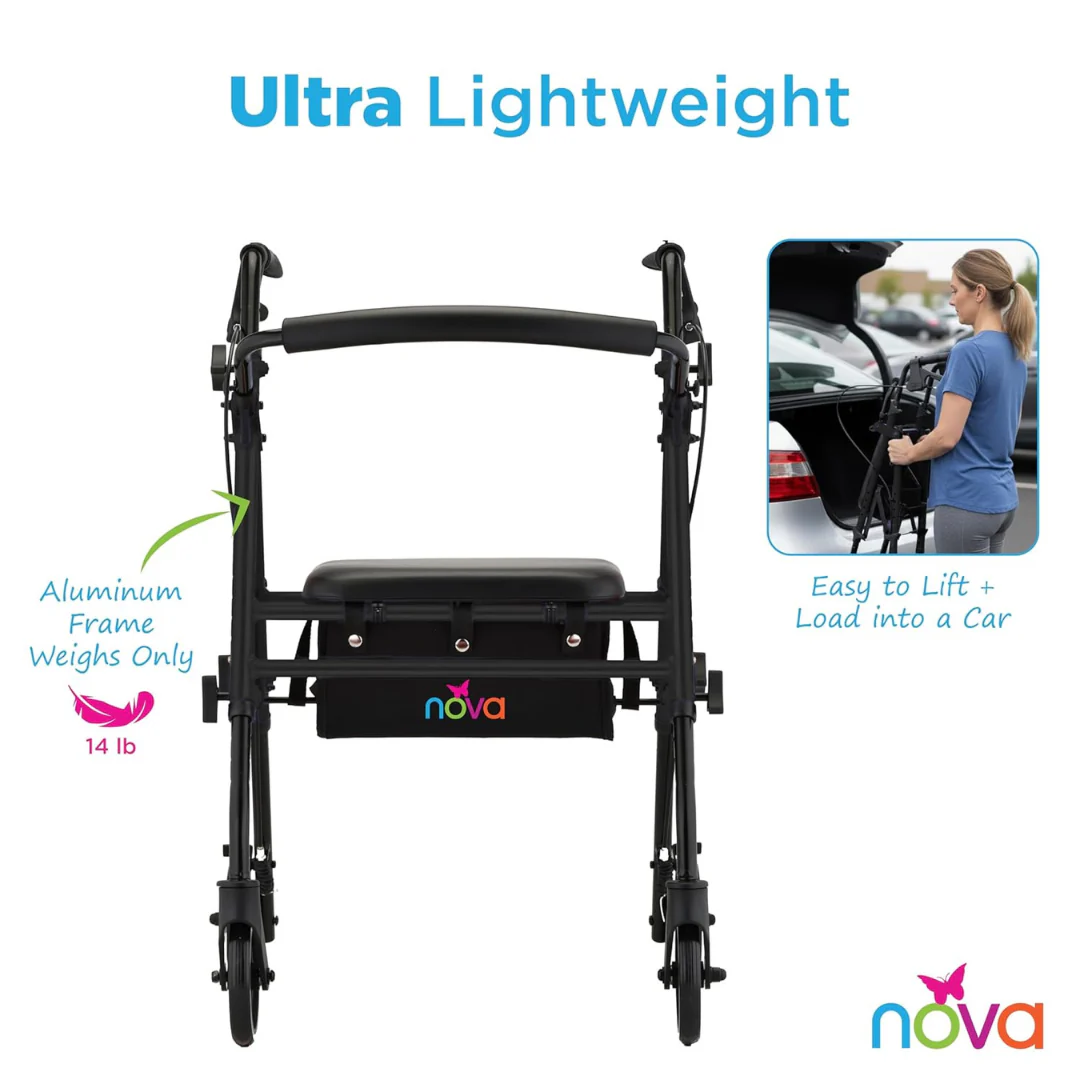 Nova Buzz KD Lightweight Folding Rollator - Open Box - Image 7
