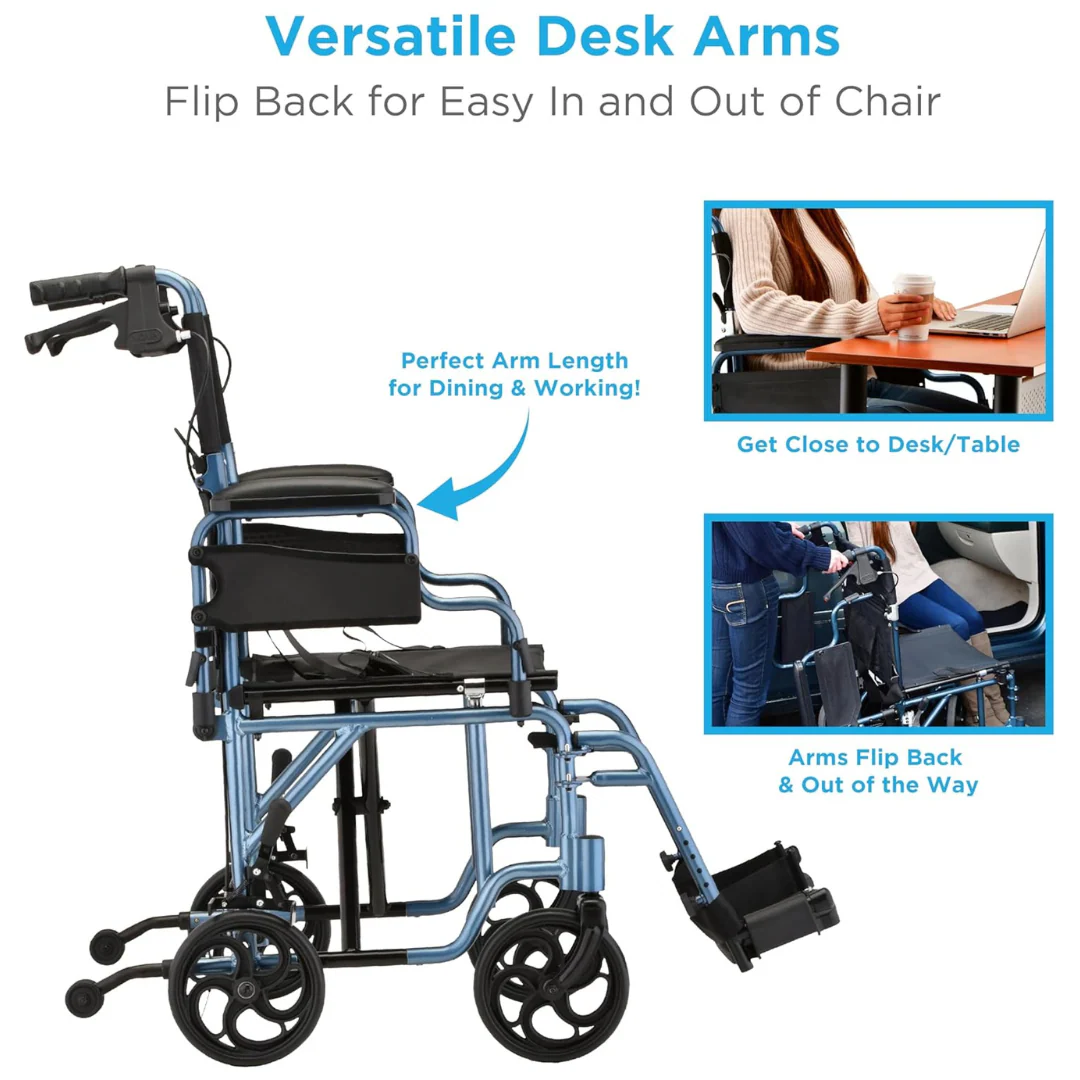 Nova Medical 350 Lightweight Aluminum Transport Chair - Open Box - Image 3