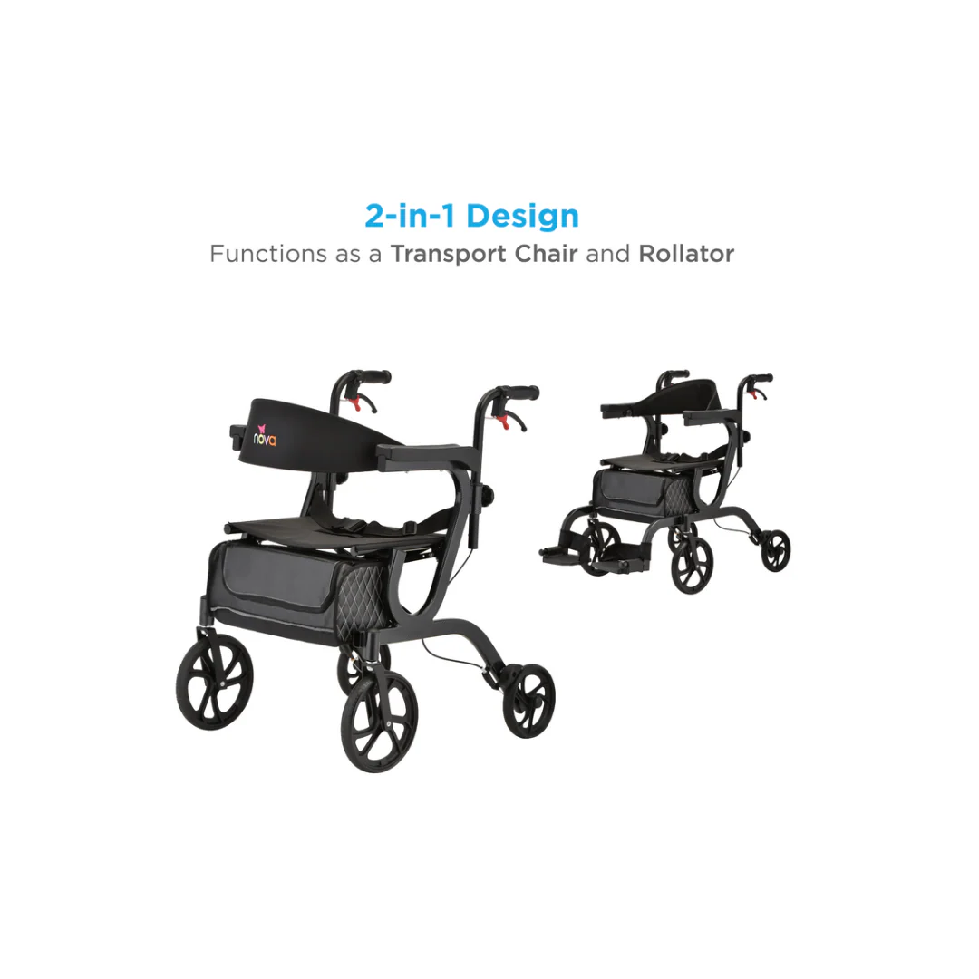 Nova Medical Gemini 2-in-1 Rollator Transport Chair - Image 3