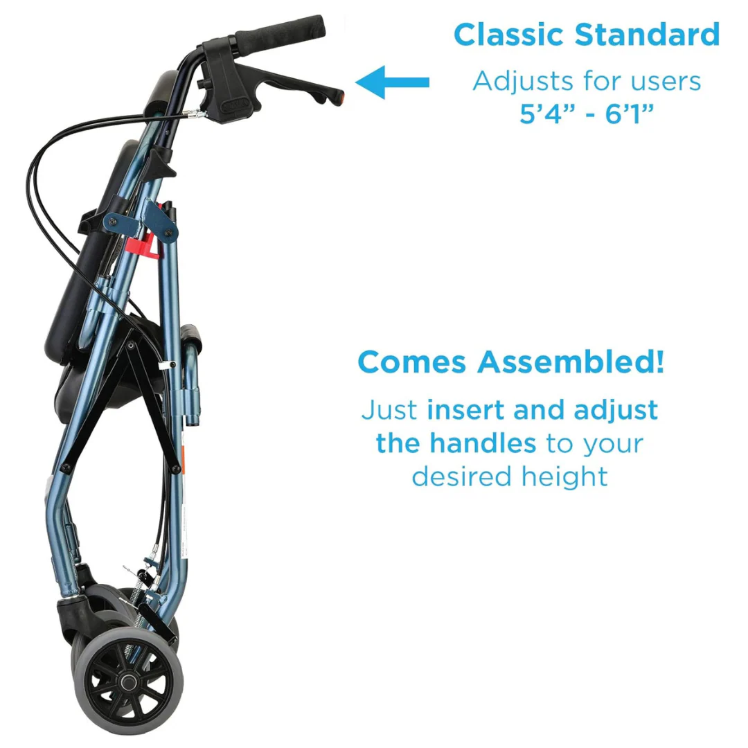Nova Medical GetGo Rolling Rollator Walker - Lightweight with Seat - Image 5