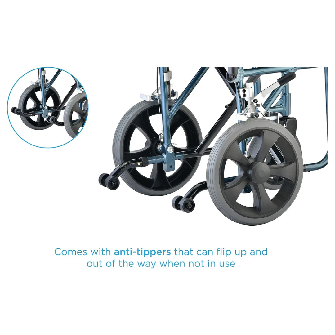 Nova Medical 332 HD Bariatric Transport Chair with 12" Wheels & Extra Wide Seat - Image 6
