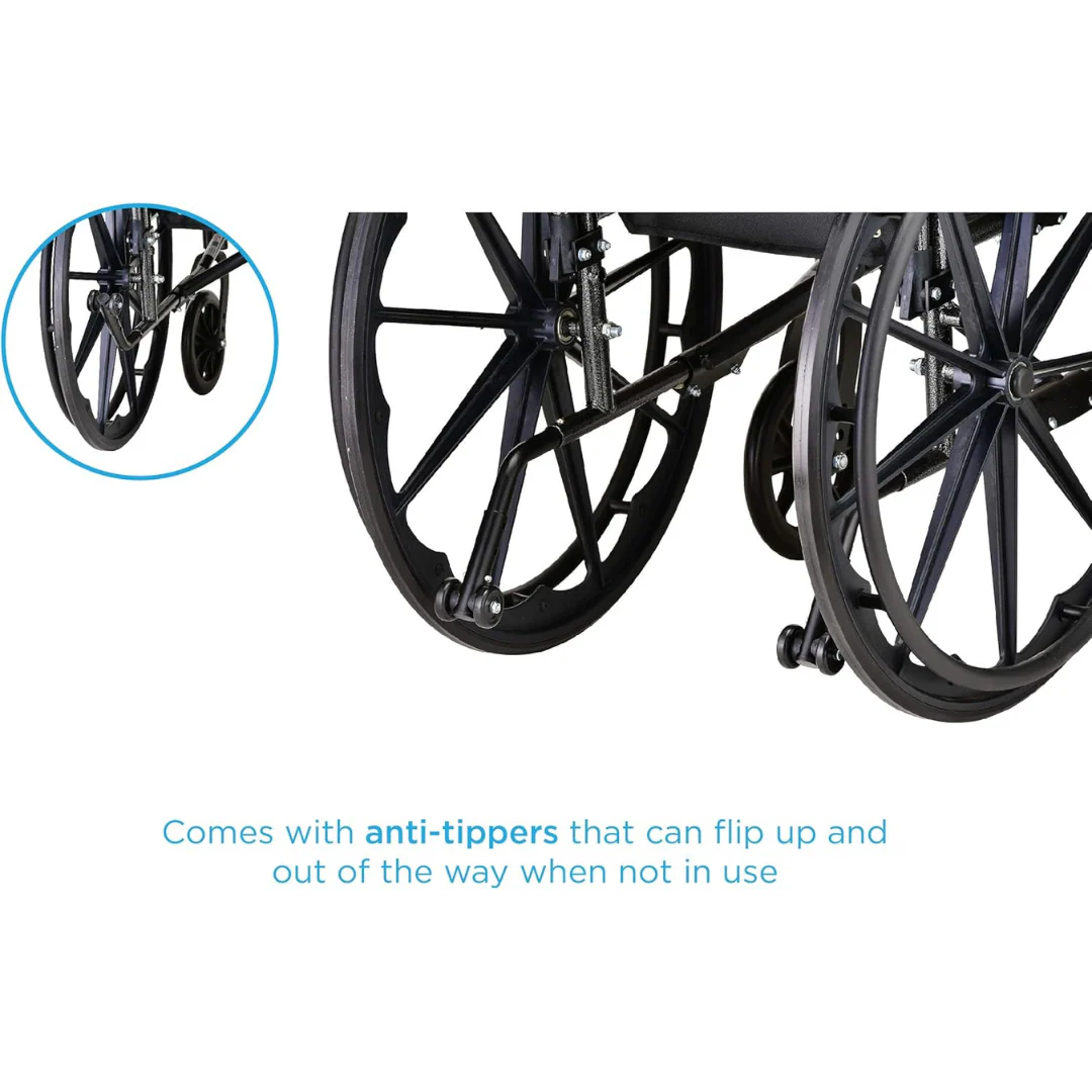 Nova Medical Lightweight Portable Wheelchair with Flip-Back Arms - Open Box - Image 7