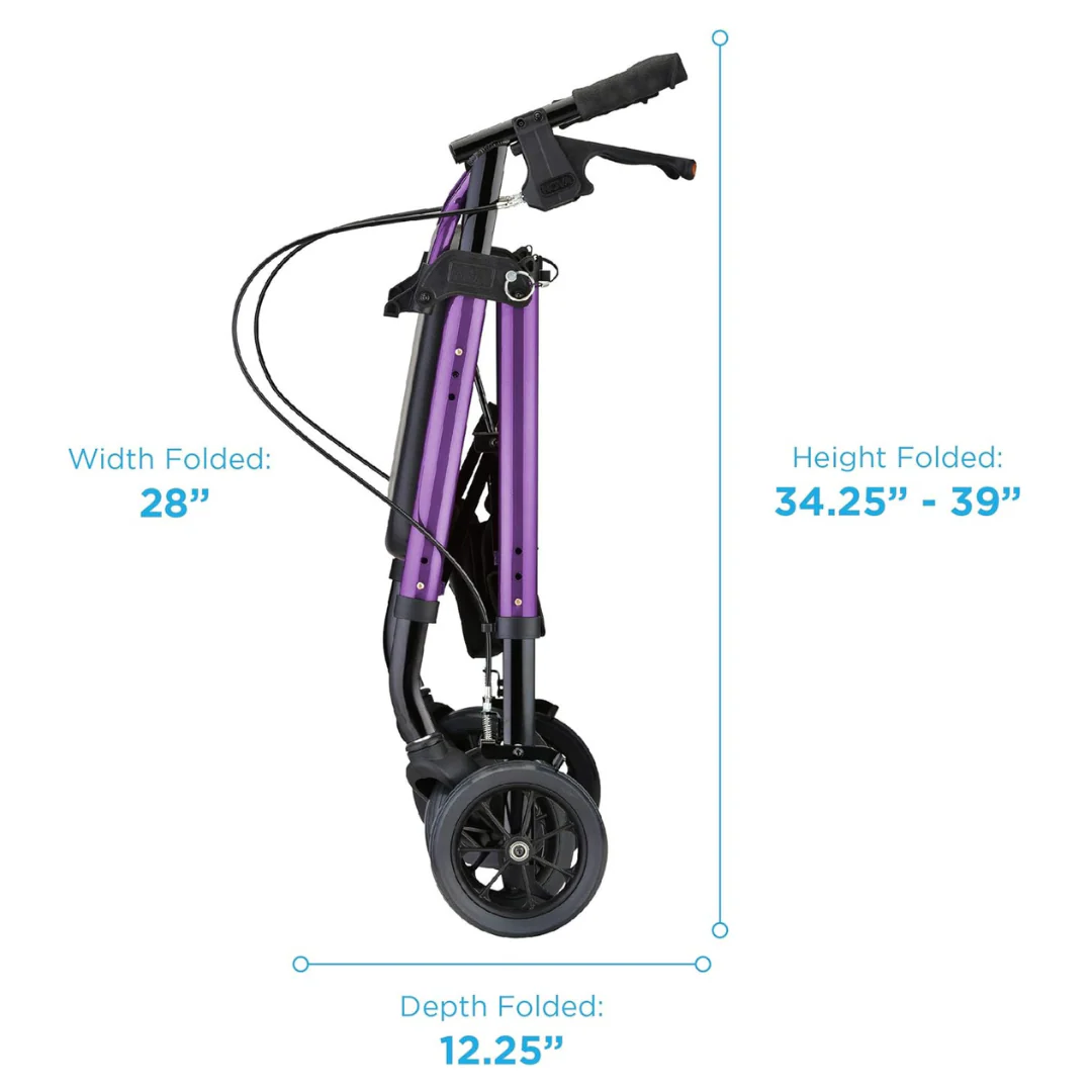 Nova Medical Star HD Bariatric Rollator Walker with Extra Wide Padded Seat - Image 3