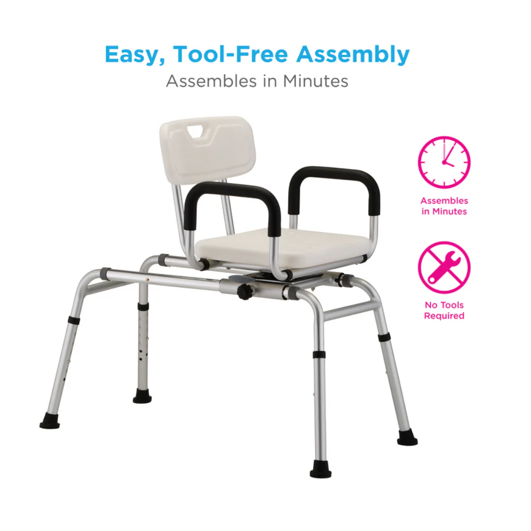 Nova Medical Sliding Swivel Seat Bathtub Transfer Bench - Image 4