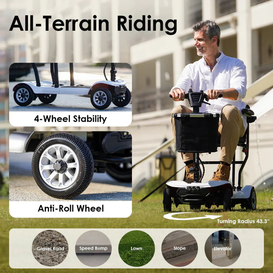 Paiseec D3 Lightweight Portable Mobility Scooter - Image 3
