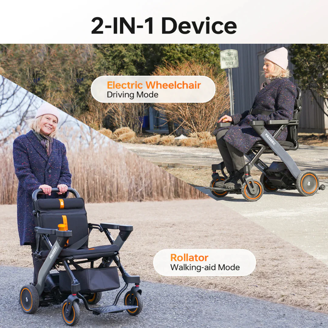 Paiseec W1 2-in-1 Electric Wheelchair - Ultralite 42 lbs - Image 10