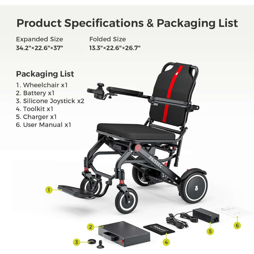 Piaseec Q3 Ultra Lightweight Electric Wheelchair - Image 13