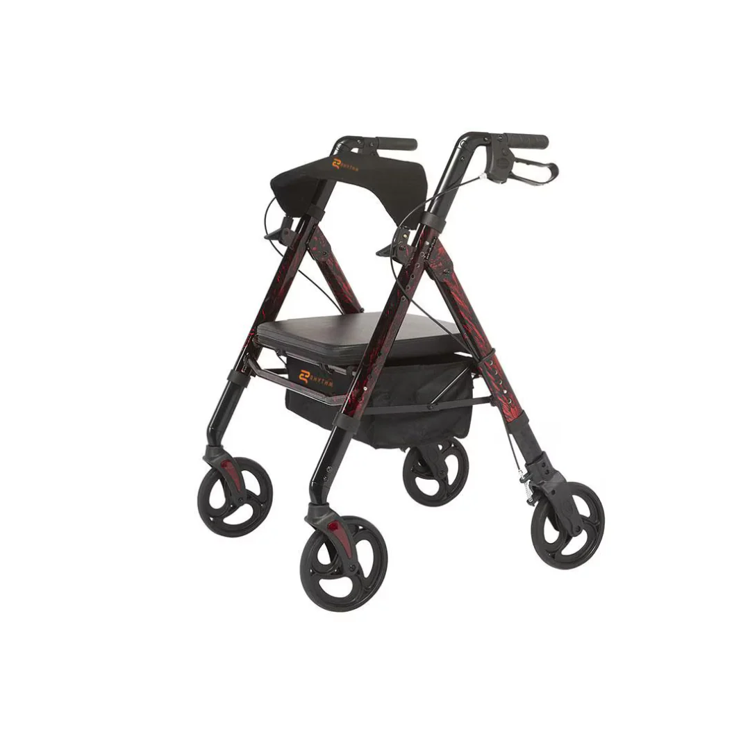 Rhythm Regal Bariatric Aluminum 4-Wheel Rollator with Universal Height Adjustment - Image 3