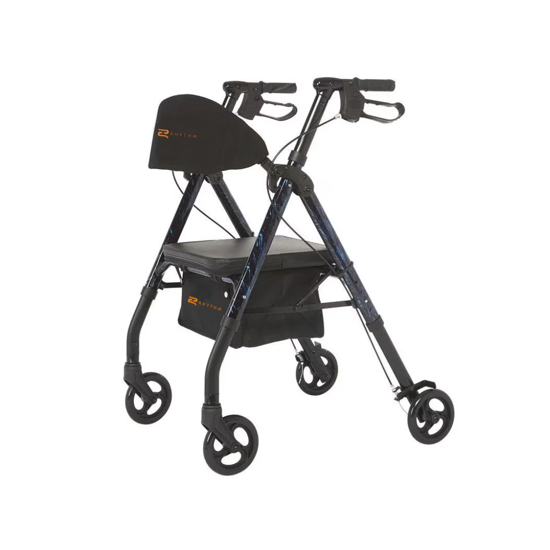 Rhythm Royal Universal Aluminum 4-Wheel Rollator with Universal Height Adjustment - Image 3