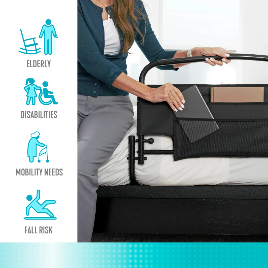 Stander Safety Bed Rail & Padded Pouch - 30" Rail Length - Image 7