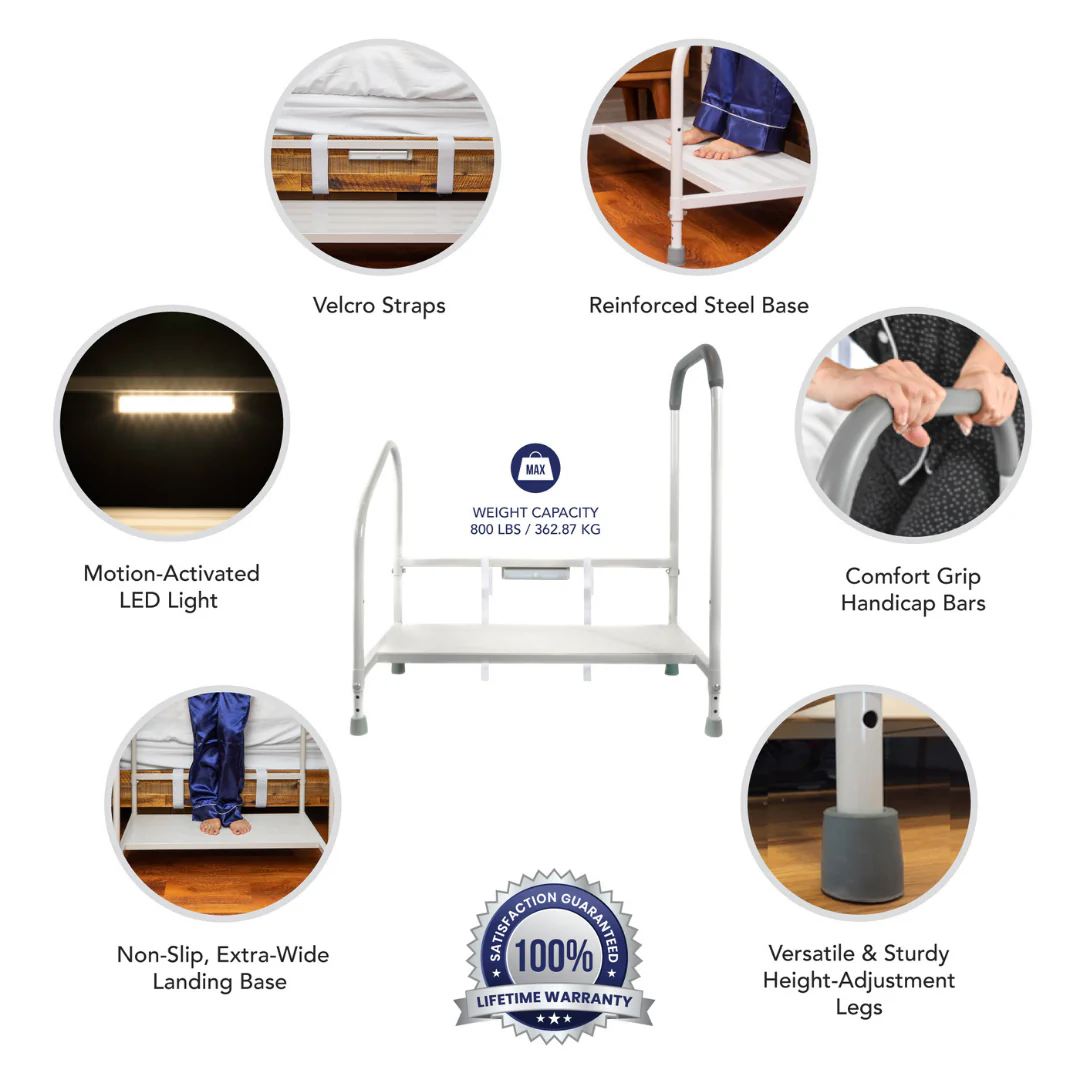 Step2Bed XL Bedside Stepper with Fall Prevention Handles - Image 3