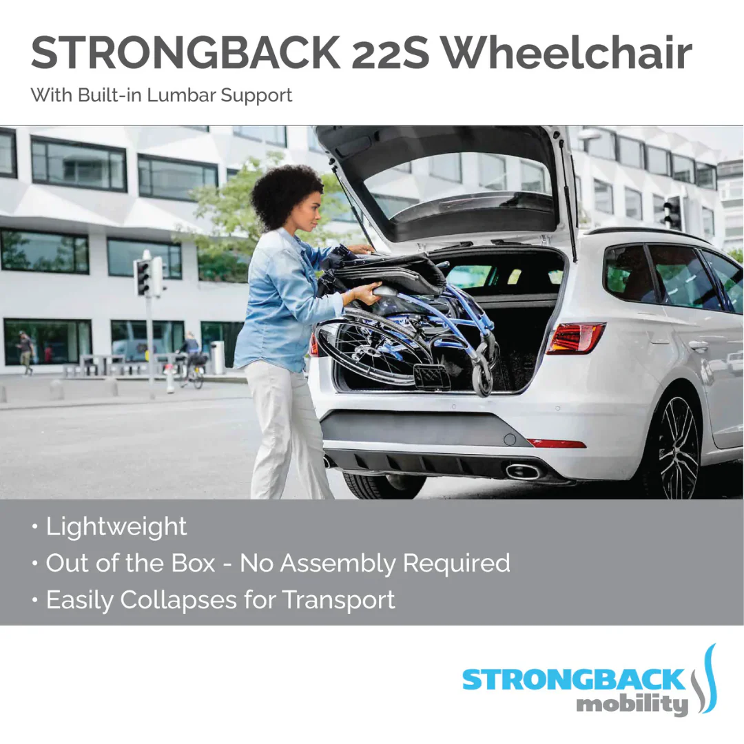 Strongback Mobility Comfort Small 22S Wheelchair - 22" Wheels & 16" Seat - Image 5